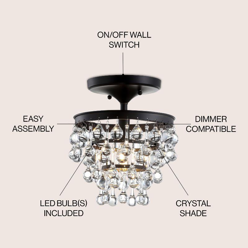 JONATHAN Y Toronto Metal/Crystal LED Flush Mount