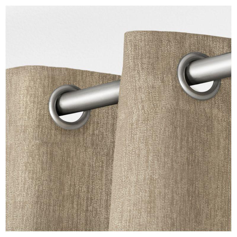 Vesta Heavy Textured Linen Woven Room Darkening Grommet Top Window Curtain Panel Pair Exclusive Home