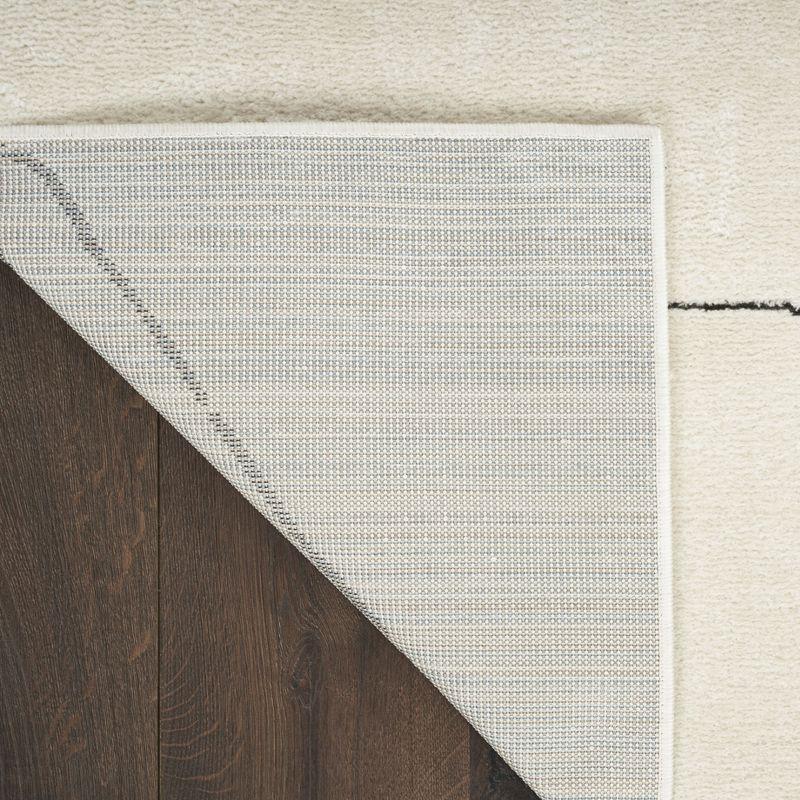 Nourison Cozy Modern Abstract Scandinavian Indoor Area Rug Ivory Black 7'10"x9'10"