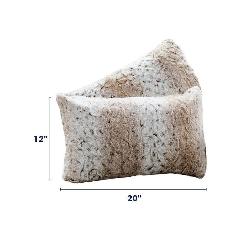 Animal Print Faux Fur Throw Pillow (Set of 2)