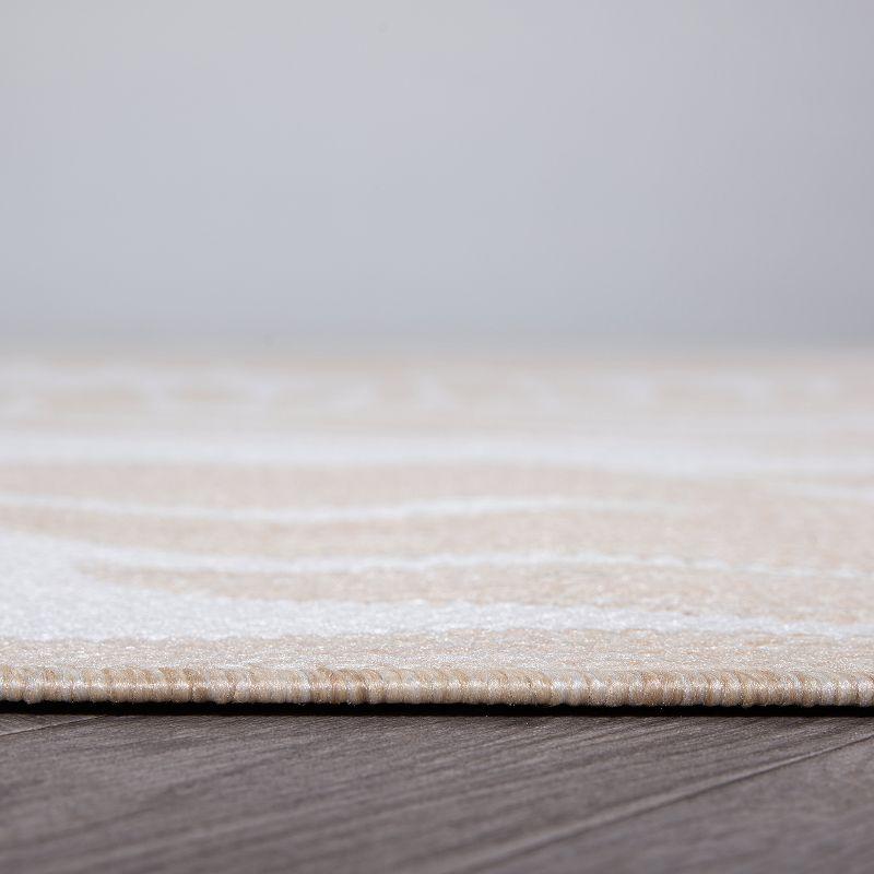 World Rug Gallery Floral Leaves Textured Flat Weave Indoor/Outdoor Area Rug - NATURAL 7'10"X10'