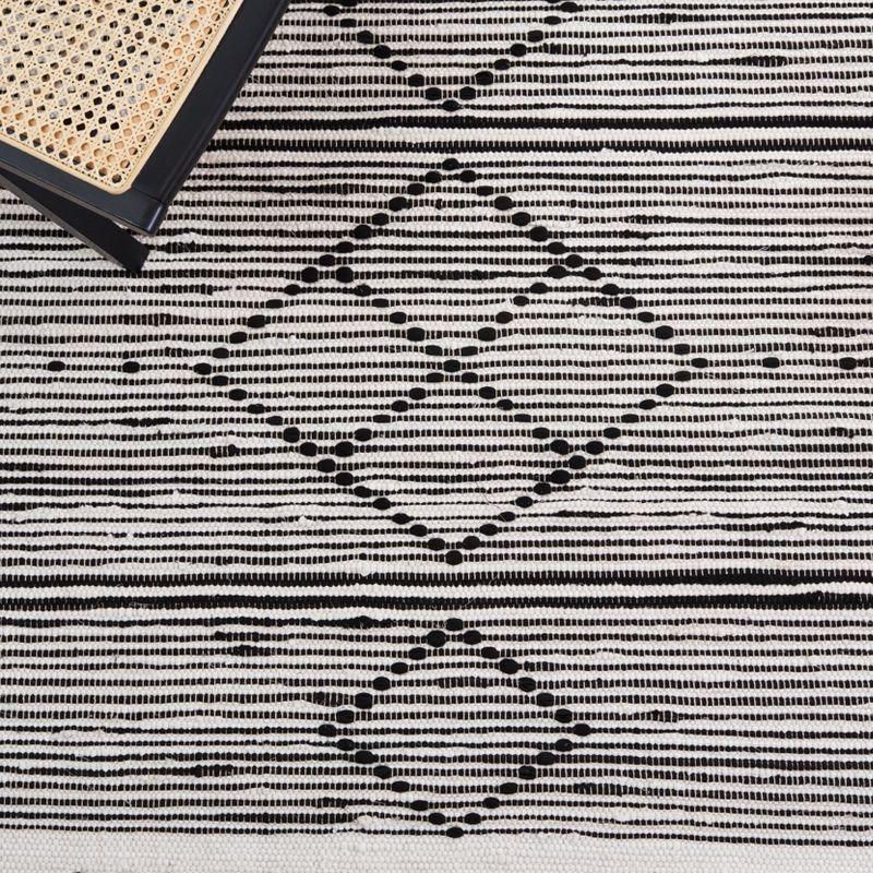 Striped Kilim STK204 Hand Woven Area Rug - Ivory/Black - 4'x6' - Safavieh.