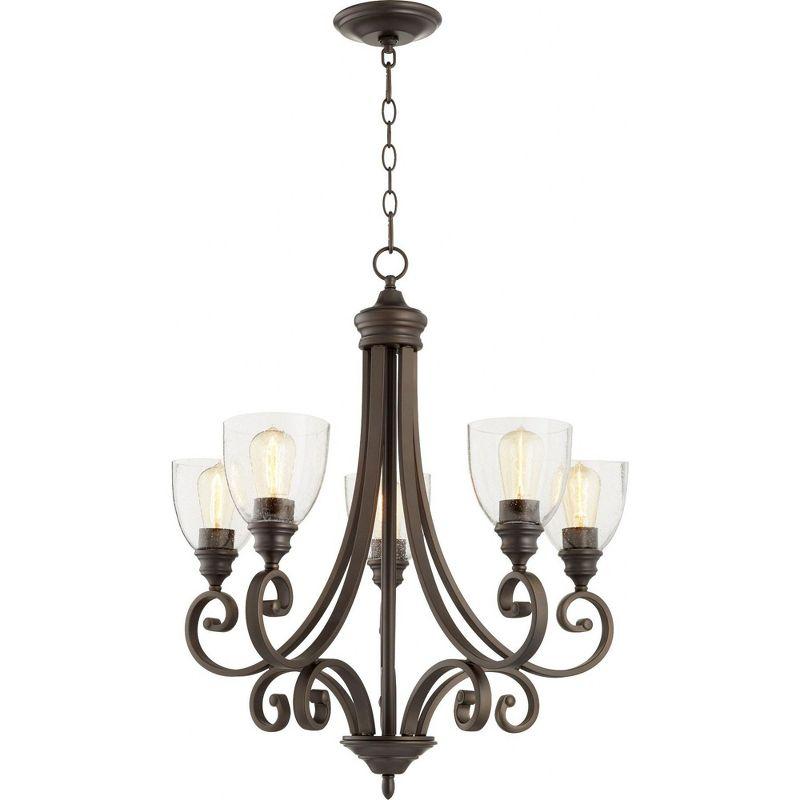 Quorum Lighting Bryant 5-Light Chandelier, 28 Width, 30 Height, Oiled Bronze Finish