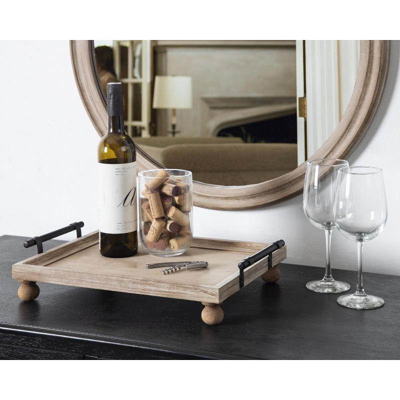 Kate and Laurel Bruillet Wooden Footed Tray