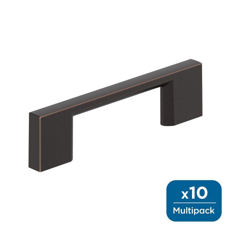 Oil Rubbed Bronze Modern Cabinet Pulls with Mounting Hardware, 10 Pack