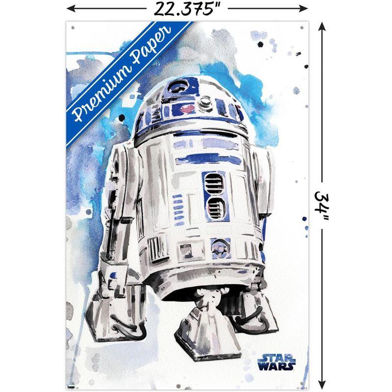 Trends International Star Wars: Original Trilogy - R2D2 Watercolor Unframed Wall Poster Prints