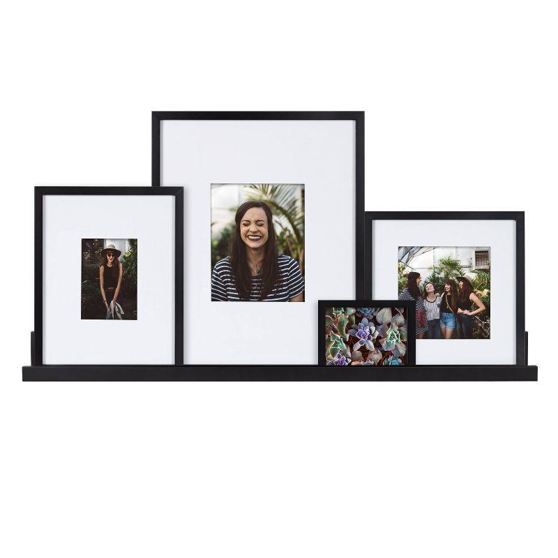 5pc Gallery Frame/Shelf Box Set Black - Kate & Laurel All Things Decor: Wall Ledge, Wood, Modern Decor Style