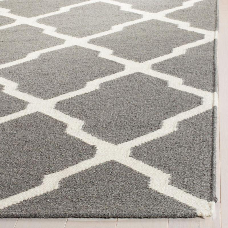 Dhurries DHU634 Hand Woven Area Rug - Grey/Ivory - 6'x6' - Safavieh.