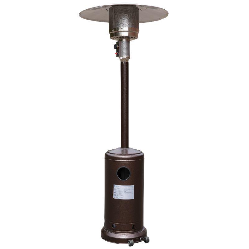 Sol 7.5' Stainless Steel Outdoor Patio 40,000 BTU Propane Heater with Wheels for Commercial & Residential Use