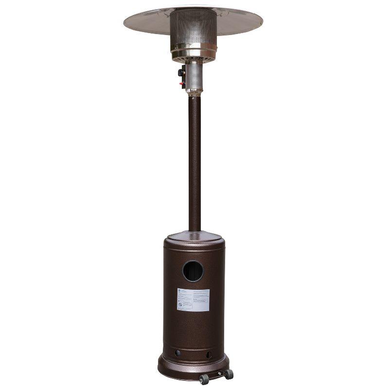 Flash Furniture Sol Patio Outdoor Heating-Stainless Steel 40,000 BTU Propane Heater with Wheels for Commercial & Residential Use-7.5 Feet Tall