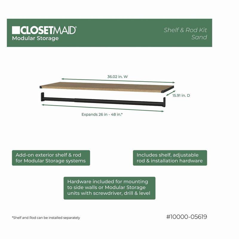Modular Storage 36.02" W Shelf & Closet Rod