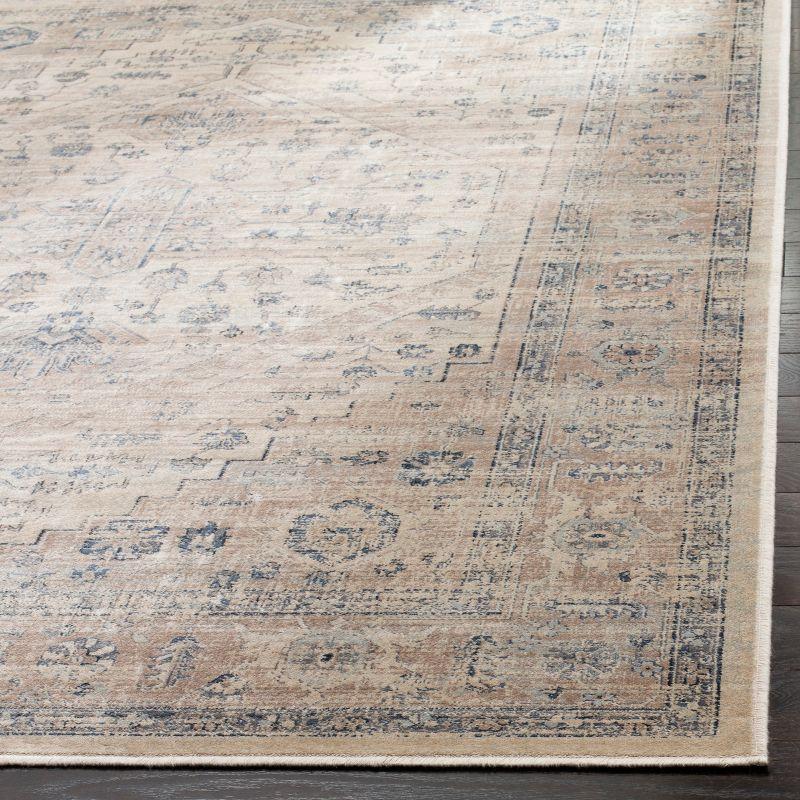 Eliot Vintage Light Blue Silky Transitional Area Rug - 3'3" x 5'7"