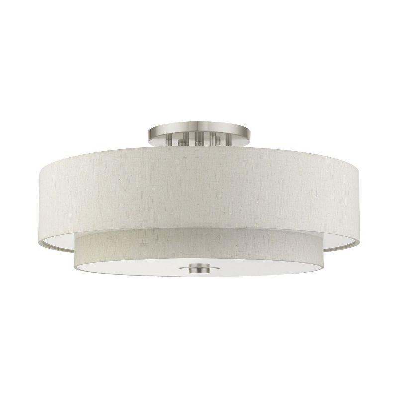 Livex Lighting Meridian 6 - Light Semi-Flush Mount in  Brushed Nickel