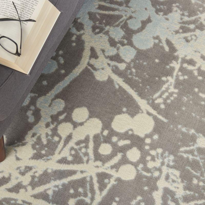 Jubilant JUB12 Grey Area Rug Contemporary Artistic Abstract By Nourison