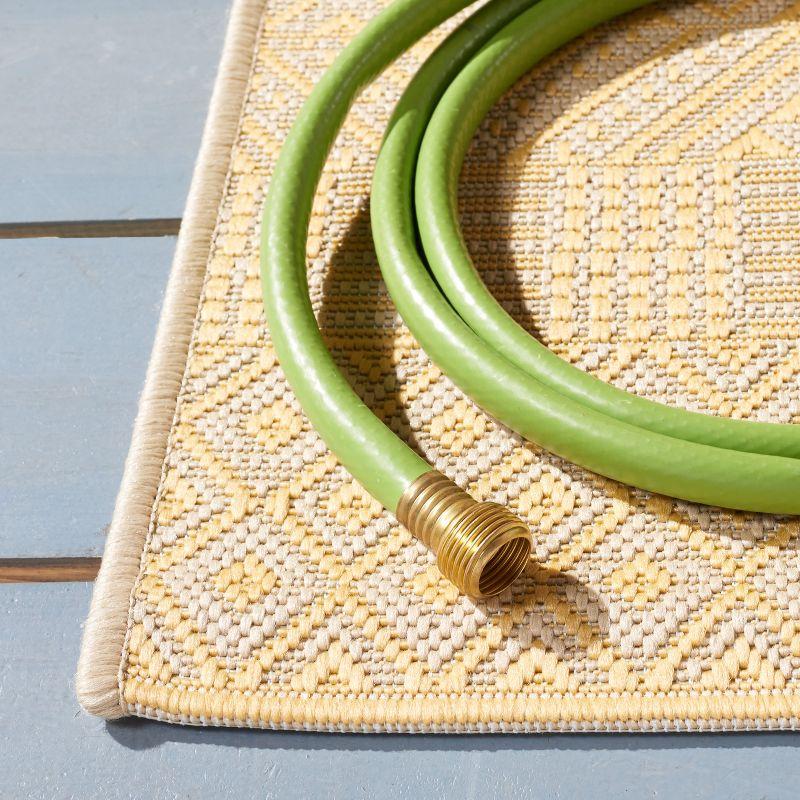Courtyard CY6235 Power Loomed Indoor and Outdoor Area Rug - Gold/Beige - 6'7"x9'6" - Safavieh