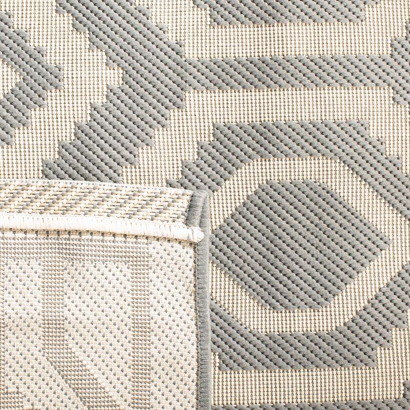 Courtyard CY6902 Power Loomed Indoor and Outdoor Area Rug - Anthracite/Beige - 7'10"x7'10" - Safavieh