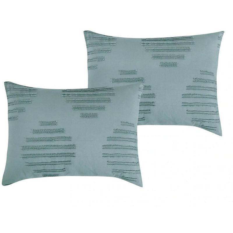 Home Mart Goods 7 Piece Teal Blue Geometric Bedding Comforter Set