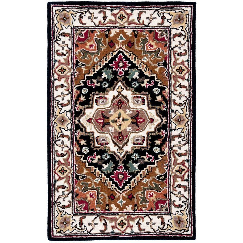Heritage HG625 Handmade Area Rug - 4'x6' - Navy/Brown - Safavieh