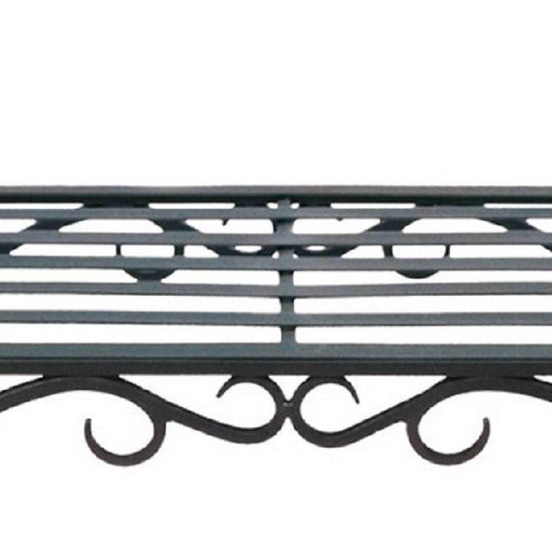 26.5" Wrought Iron Curved Arbor Bench Black - ACHLA Designs: Patio Seating, No Assembly Required