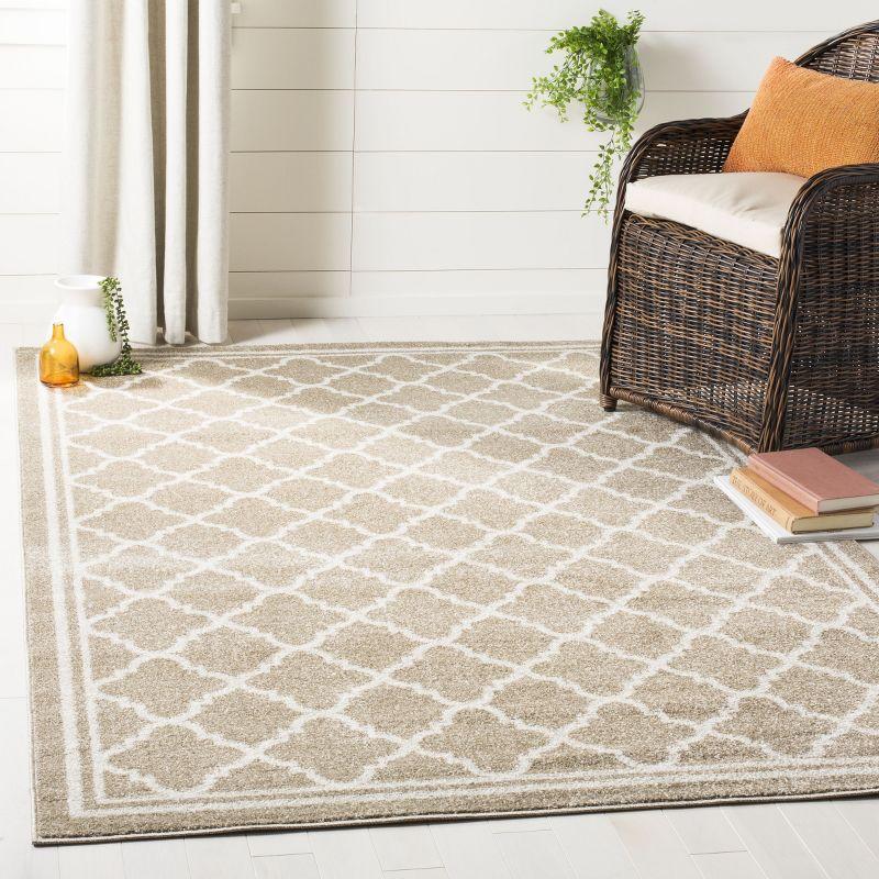 Amherst AMT422 Power Loomed Indoor Area Rug - Wheat/Beige - 7'x7' - Safavieh