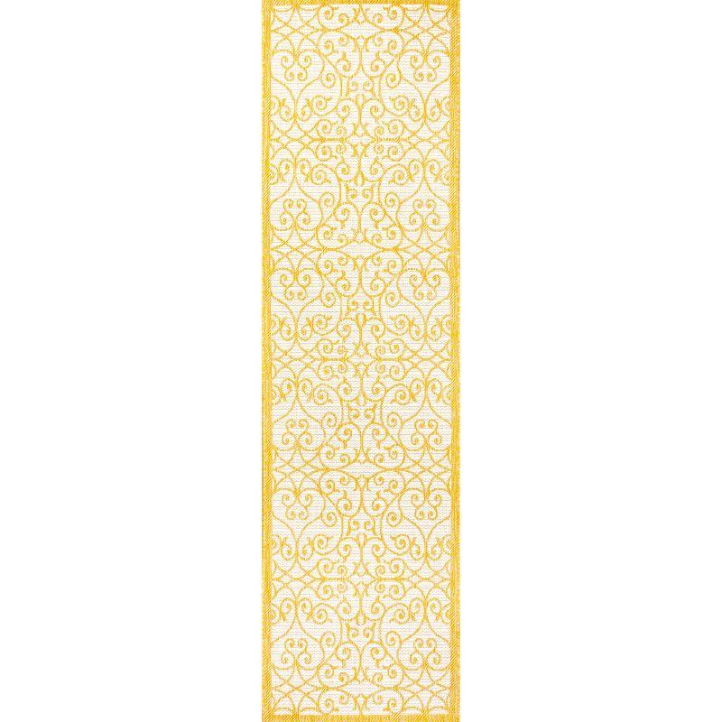 Madrid Vintage Filigree Textured Weave Indoor/Outdoor Area Rug - JONATHAN Y