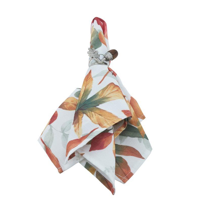Saro Lifestyle Fall Leaf Napkin, 20" Square, Multi (Set of 4)