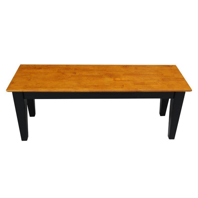 International Concepts Shaker Bench Black/Red : Hardwood Frame, Mid-Century Modern, Seats 3, 400lb Capacity