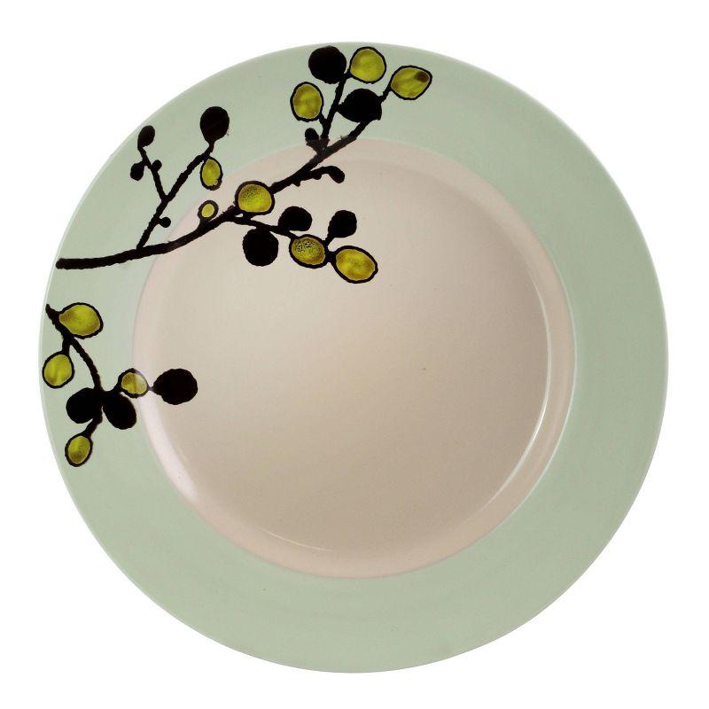 16pc Stoneware Luxurious Olive Dinnerware Set Green - Elama: Microwave & Dishwasher Safe Dishware Set for 4