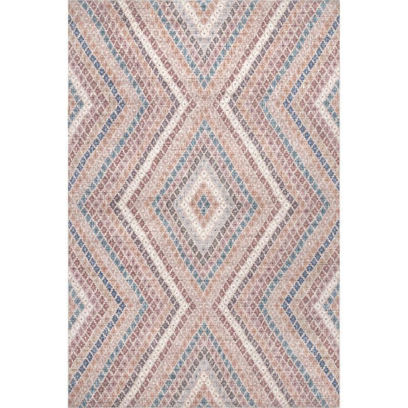 nuLOOM Tarah Faded Diamond Machine Washable Area Rug