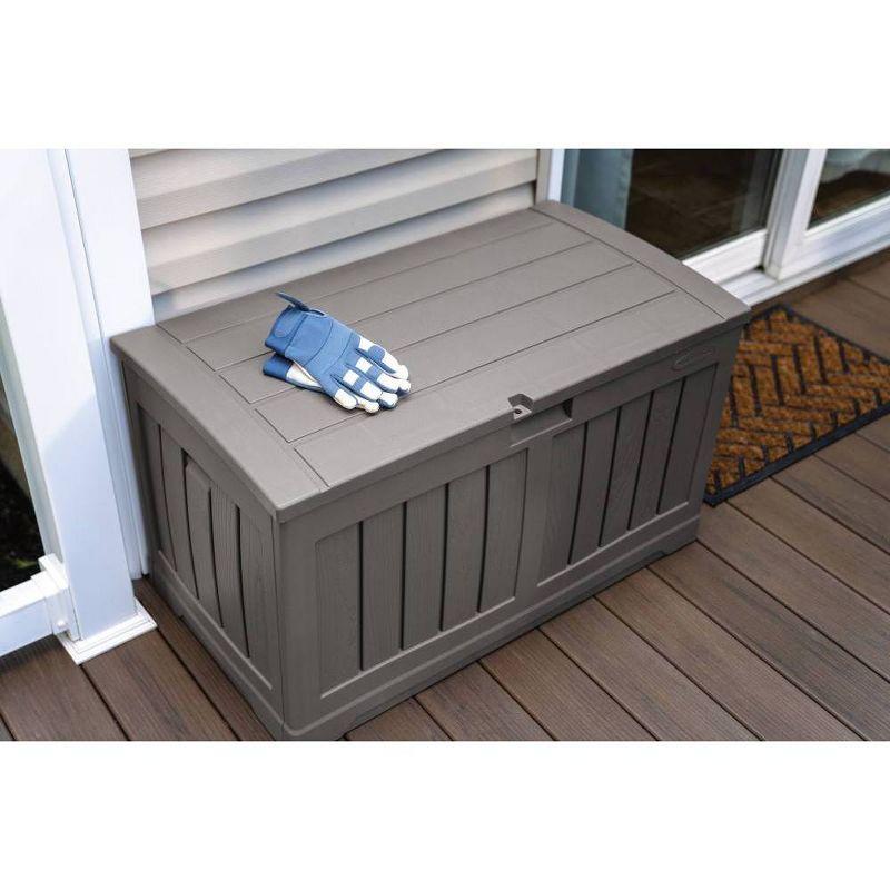 Suncast Suncast 50 Gallon Plastic Deck Box with Molded Lockable Feature for Home, Gray