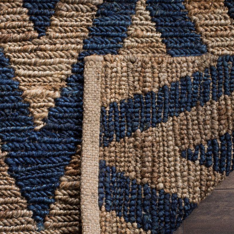 Hand-Knotted Blue and Natural Jute Area Rug, 8' x 10'