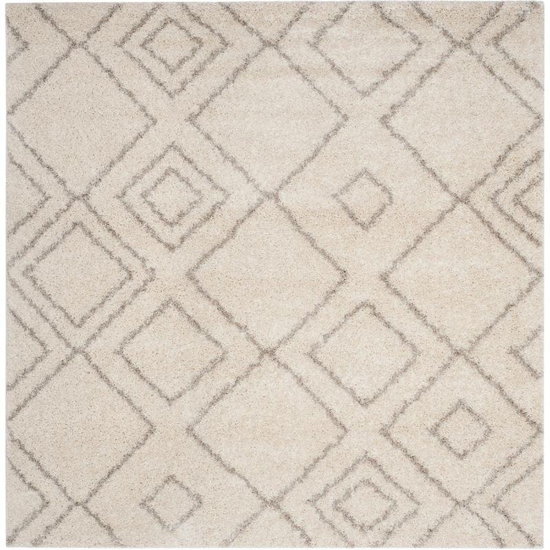 Arizona Shag ASG744 Power Loomed Indoor Area Rug - Ivory/Beige - 6'7"x6'7" - Safavieh