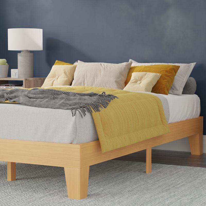 Platform Bed with Wooden Support Slats, No Box Spring Required