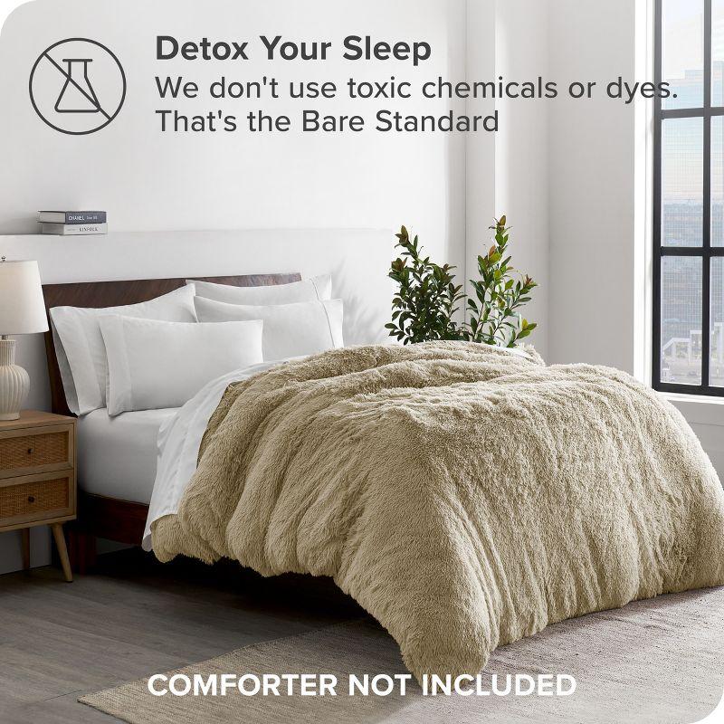 Sand King/California King Shaggy Duvet Cover by Bare Home