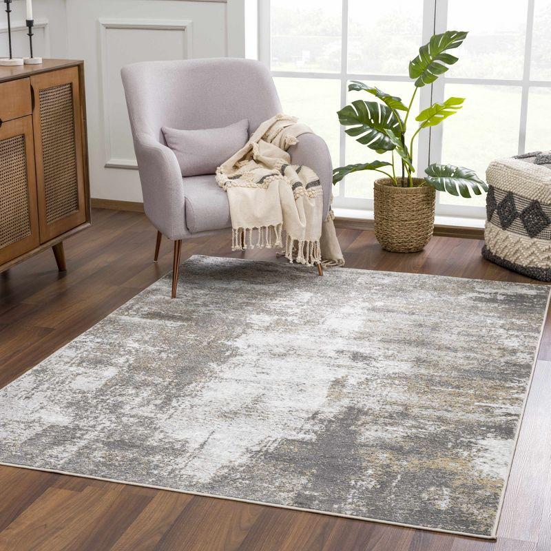 Liveree Abstract Design Modern Gray/Beige Area Rug