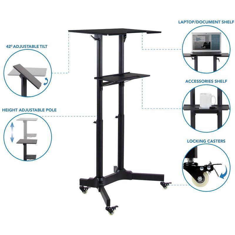 Mount-It! Mobile Standing Height Desk, Portable Podium and Rolling Presentation Lectern