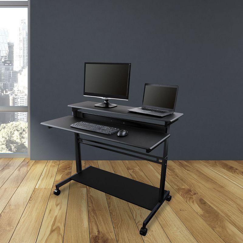 Adjustable Height Black Frame/Black Top Standing Desk