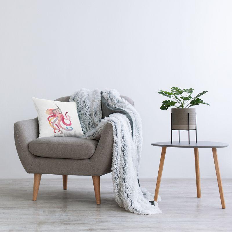 Snorkel Mask Octopus Decorative Printed Throw Pillow Design by Lanie Loreth