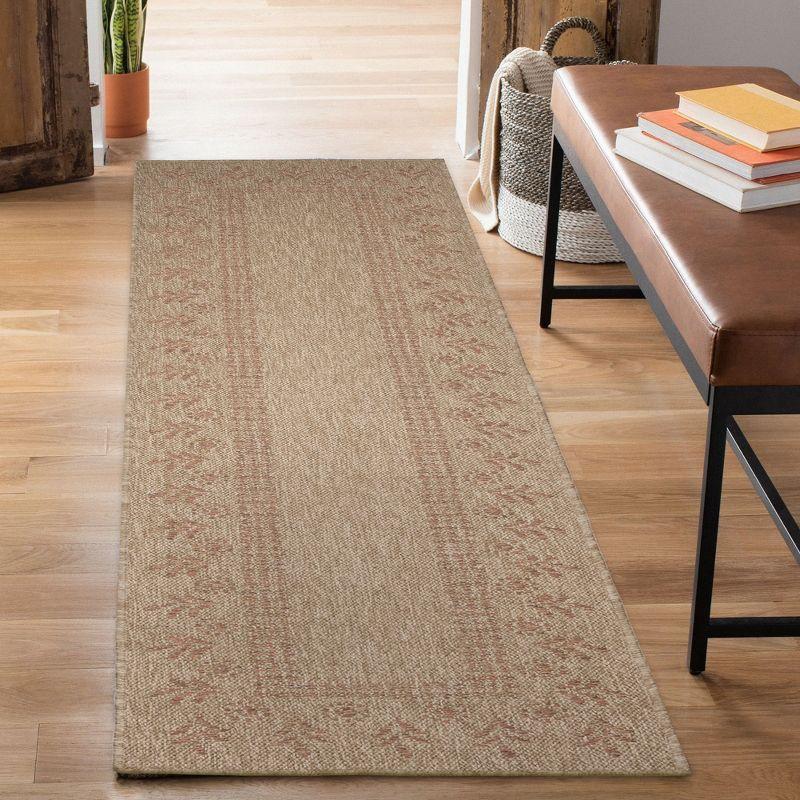 Terracotta Flat Woven Synthetic Indoor/Outdoor Rug 24" x 5"