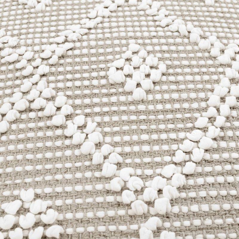 20"x20" Neutral Diamond Textured Cotton-Poly Throw Pillow Cover