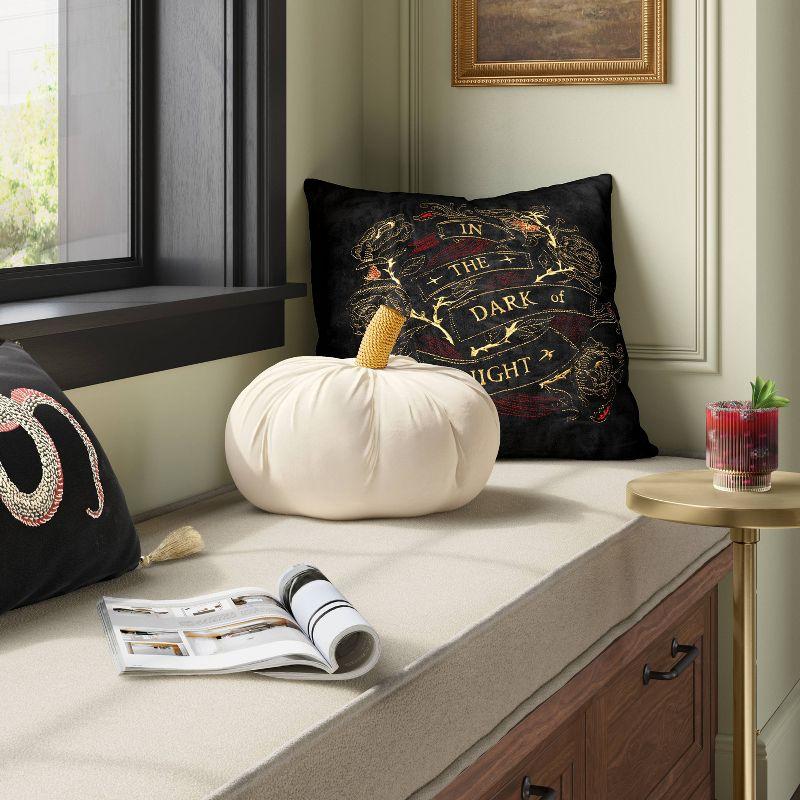 Cream Velvet Pumpkin Shaped Throw Pillow