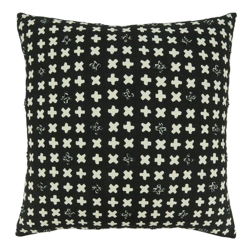 Saro Tonga Collection Geometric Cotton Throw Pillow