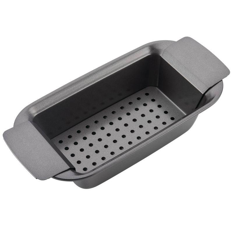 Silver Nonstick Steel Bread and Meatloaf Pan with Insert