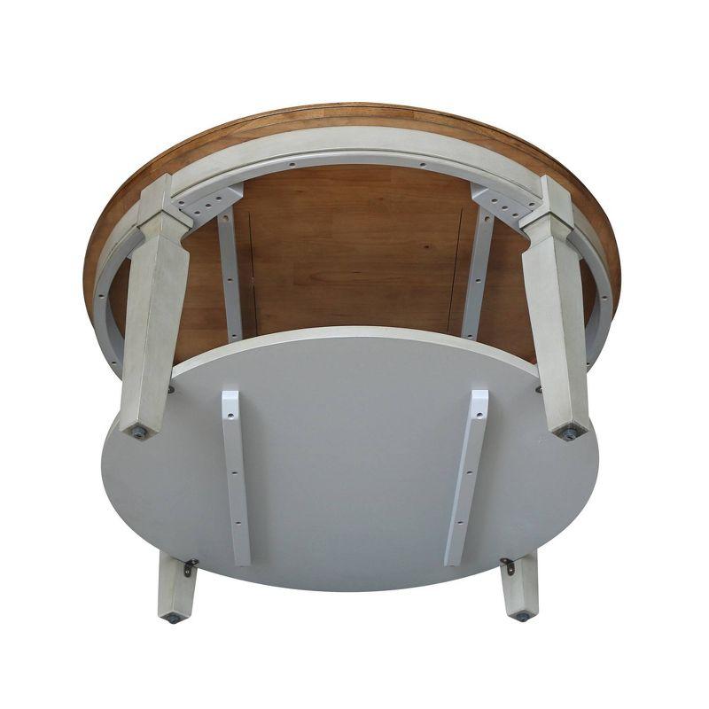 Vista Round Coffee Table Brown - International Concepts: Modern Two-Tone Wood, Fixed Shelf, 20.3"H x 38"W