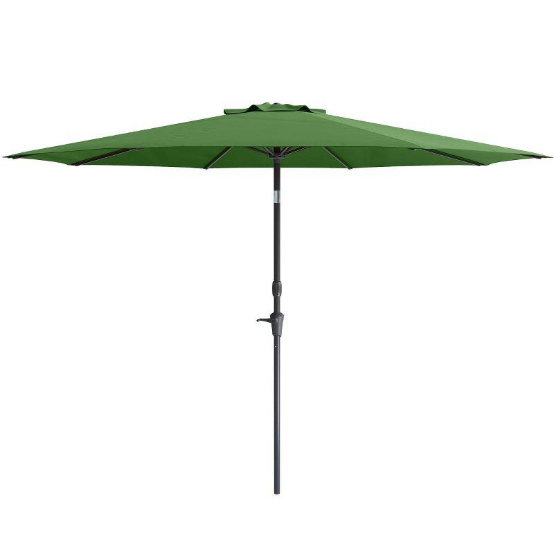 10' Green UV and Wind Resistant Tilting Patio Umbrella with Base