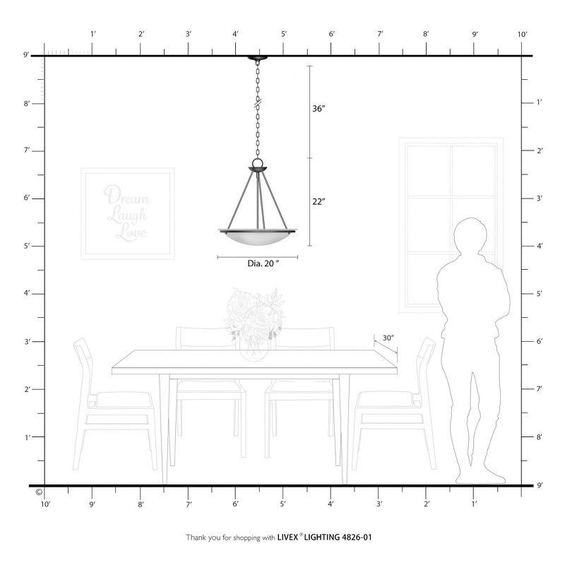 Livex Lighting Newburgh 3 - Light Pendant in  Antique Brass