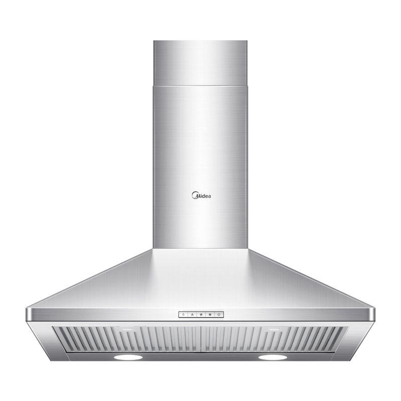 Midea MVP30W6AST 30" Pyramid Range Hood, 450 CFM, 3 Speed Fan, Ductless Convertible