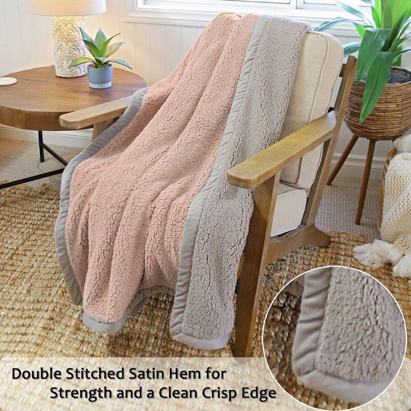 Catalonia Reversible Throw Blanket, Super Soft Fluffy Blanket, Fuzzy Comfy Warm Throws, Comfort Caring Gift, 50x60 Inches