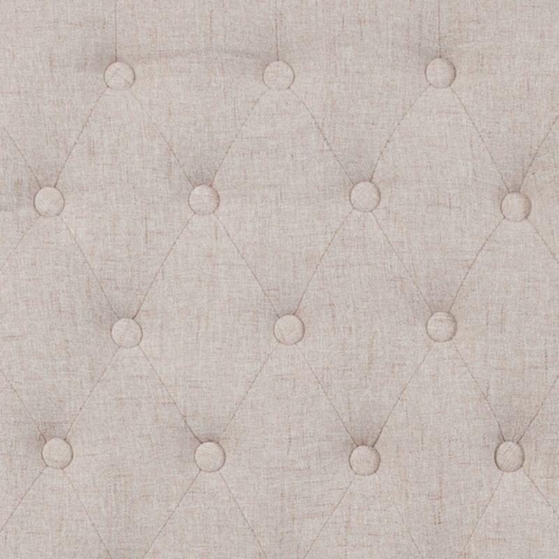 Flash Furniture HERCULES Series Beige Fabric Parsons Chair with Rolled Back, Accent Nail Trim and Walnut Finish