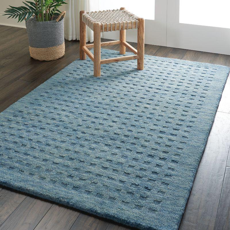 Nourison Perris Textured Indoor Area Rug Denim 3'9" x 5'9"